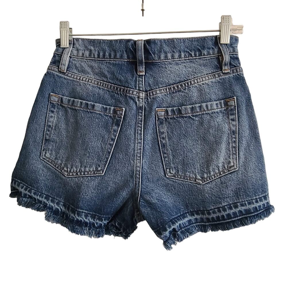 FRAME Mosaic Flare Short Mesa Wash Released Hem 100% Cotton MLFSH385 Women's 24 - Picture 3 of 11